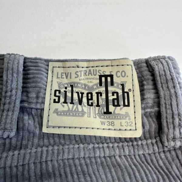 Levi's Silver Tab Corduroy Chino Pants Men's Trousers W38 L32 Grey Loose Straight Rare