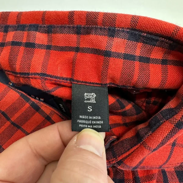 Scotch & Soda Button Up Shirt Men's Small Red Plaid Slim Fit Long Sleeve Casual