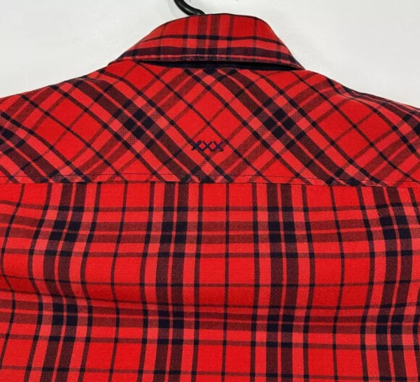 Scotch & Soda Button Up Shirt Men's Small Red Plaid Slim Fit Long Sleeve Casual