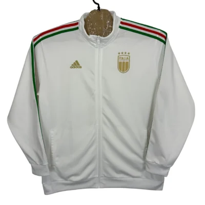 Adidas Italy FIGC DNA Track Jacket Top Men's 2XL White Full Zip Sweatshirt IT9765