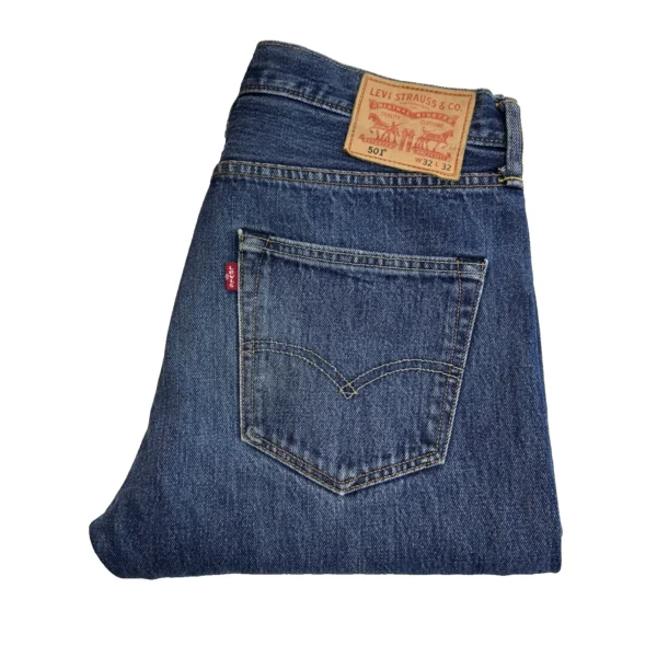 1 Levi's 501 Jeans Men's W32 L29 Blue Denim Regular Straight Button Vintage Y2K