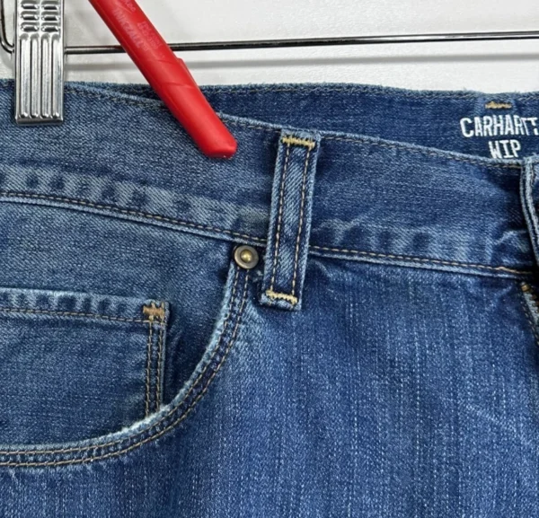 Carhartt WIP Vicious Pant Jeans Men's W36 L32 Blue Denim Regular Straight Vintage