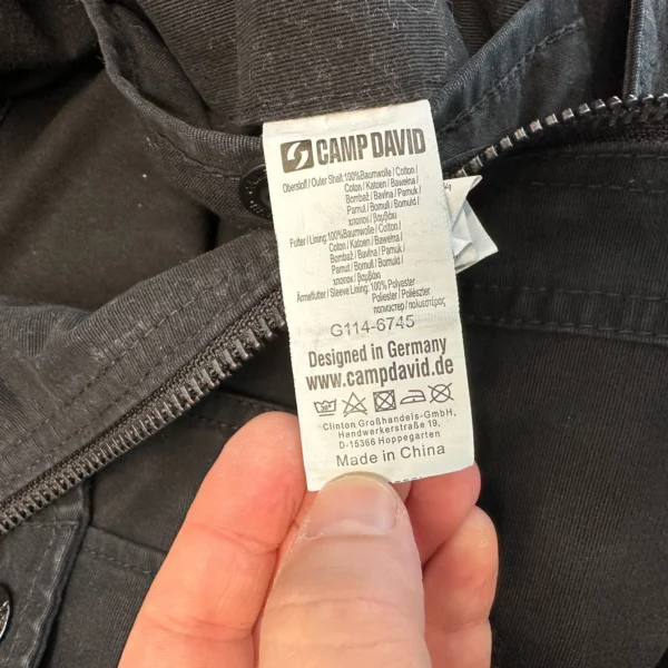 13 Camp David Jacket Men's 2XL Black Full Zip Heavyweight Outdoor Embroidered Y2K