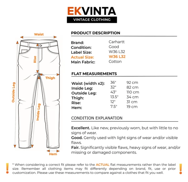 Carhartt WIP Vicious Pant Jeans Men's W36 L32 Blue Denim Regular Straight Vintage