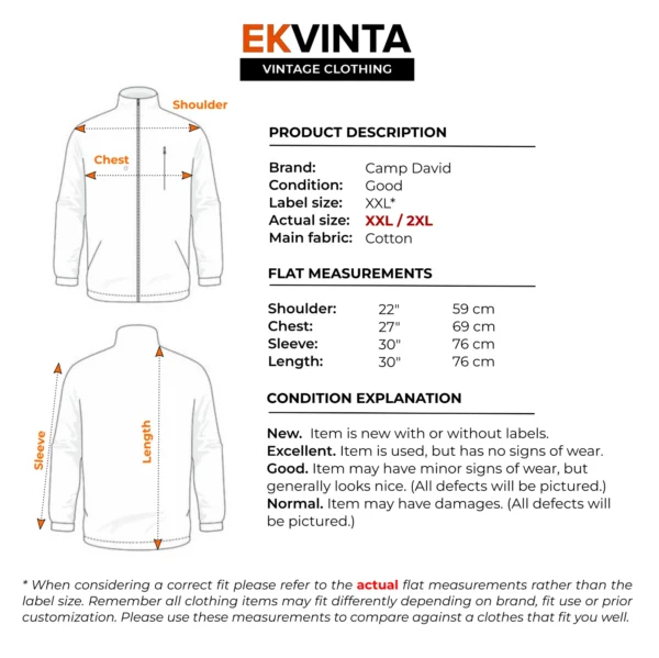 2 Camp David Jacket Men's 2XL Black Full Zip Heavyweight Outdoor Embroidered Y2K