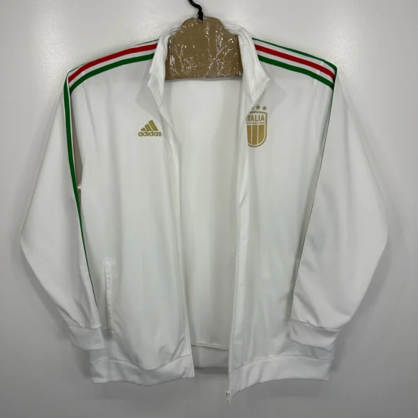 Adidas Italy FIGC DNA Track Jacket Top Men's 2XL White Full Zip Sweatshirt IT9765