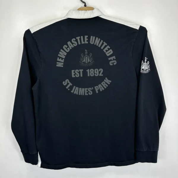 Vintage Newcastle United 92 Rugby Polo Shirt Men's 2XL Black White Long Sleeve