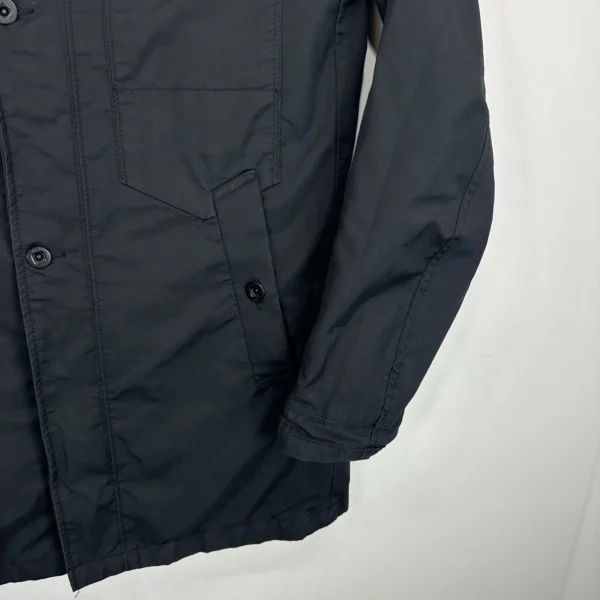 G-Star Fleet Garber Trench Coat Jacket Mens Large Black Full Zip Pockets Vintage