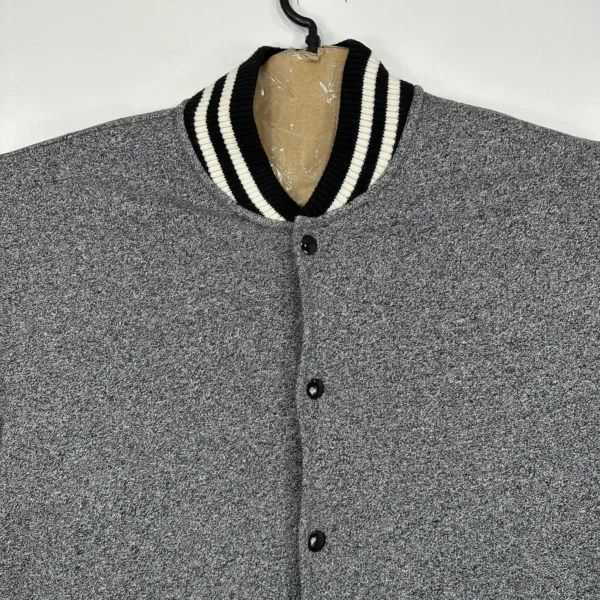 Ralph Lauren Denim & Supply Varsity Jacket Men's Large Grey Snap Bomber Vintage