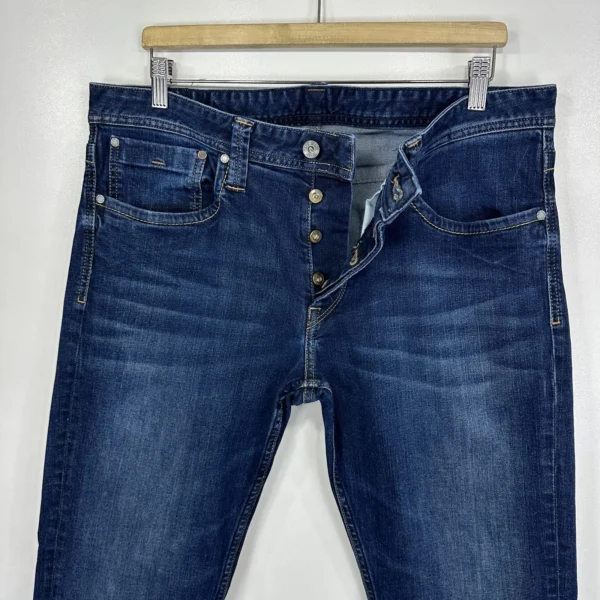 Pepe Jeans Cash Men's W36 L33 Blue Denim Regular Fit Straight Button Vintage Y2K