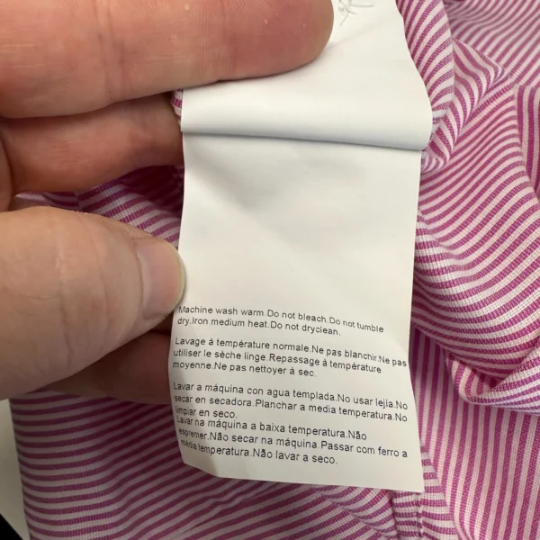 Hugo Boss Formal Dress Shirt Men's 41 16 Pink Striped Long Sleeve Slim Button Up