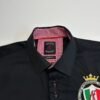 Absolute Rebellion Shirt Men's XL Black Slim Embroidered Polo Italy Long Sleeve