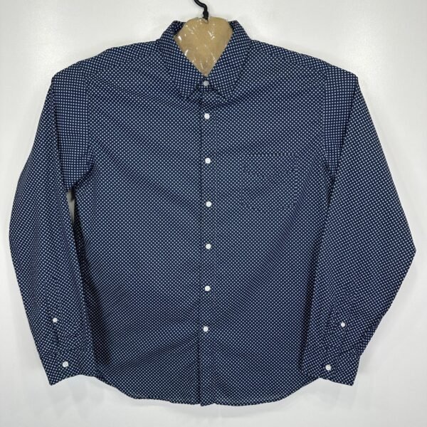 J. Crew Men's Shirt Large Long Sleeve Light Weight Chambray Polka Dot Button Up
