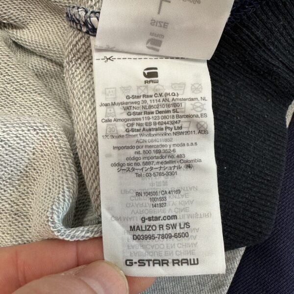 G-Star Malizo Men's Sweatshirt Large Blue Grey Pullover Sweater Crew Neck Y2K