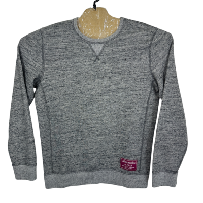 Abercrombie & Fitch Sweatshirt Men's Small Grey Pullover Crew Neck Melange Jumper
