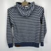 Naketano Men's Hoodie Large Blue Striped Pullover Sweatshirt Y2K Sweater Hooded
