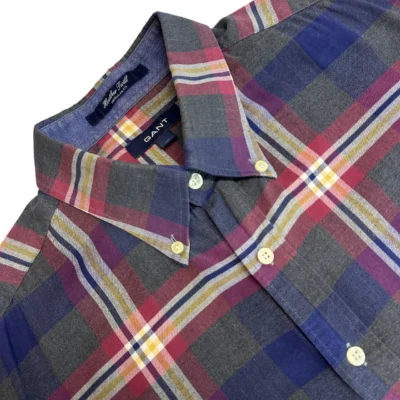 s-l1600 Gant Heather Twill Shirt Men's XL Plaid Long Sleeve Button Down Regular Fit Y2K