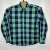 UNTUCKit Men's Shirt Large Blue Green Buffalo Check Long Sleeve Button Up Regular
