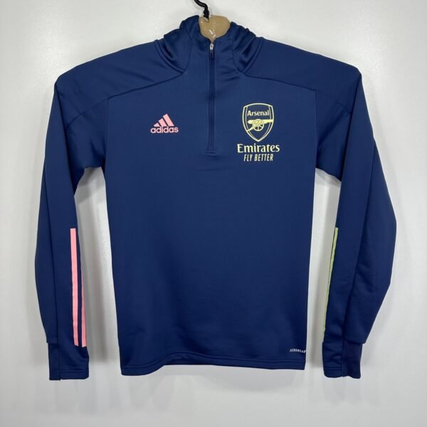 Adidas Arsenal Hoodie Men's Small Blue Sweatshirt Quarter Zip Training Top 20/21