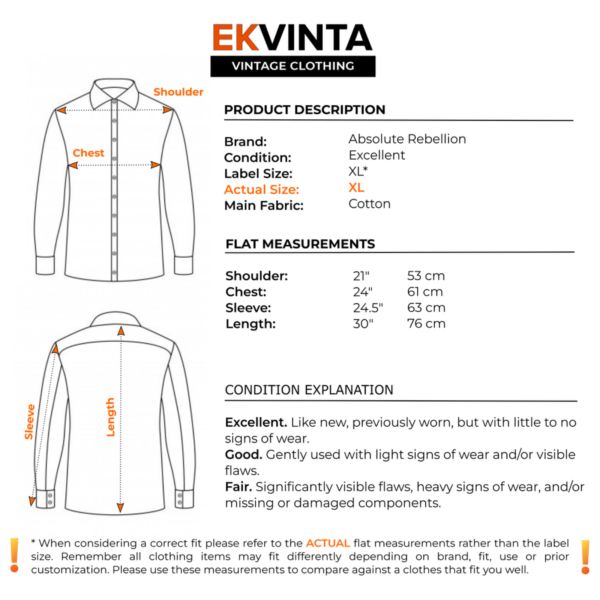 Absolute Rebellion Shirt Men's XL Black Slim Embroidered Polo Italy Long Sleeve