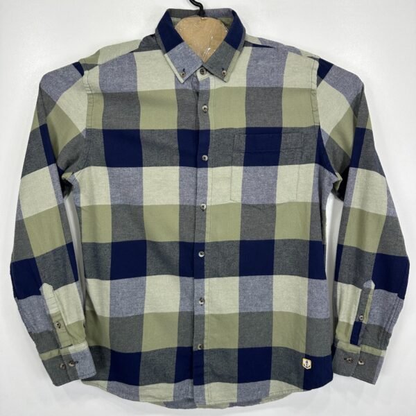 Armor Lux Juz Flannel Shirt Men's Medium Heritage Straight Check Long Sleeve