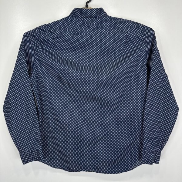 J. Crew Men's Shirt Large Long Sleeve Light Weight Chambray Polka Dot Button Up