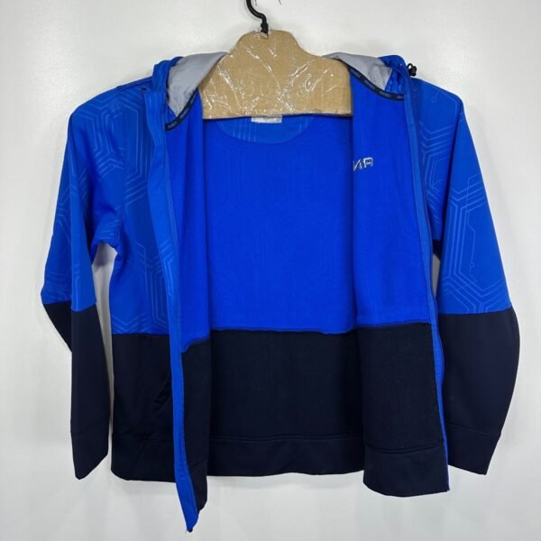 AND1 Men's Hoodie Medium Blue Full Zip Sweatshirt Y2K Basketball Kangaroo Pocket