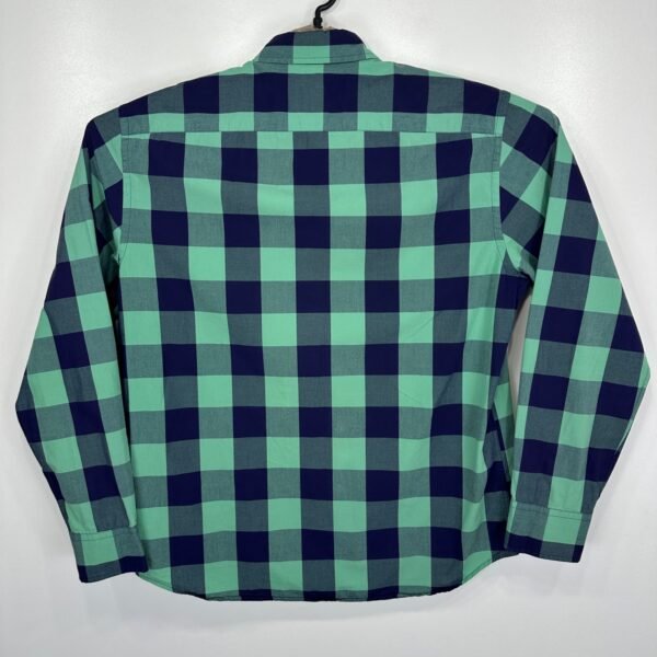 UNTUCKit Men's Shirt Large Blue Green Buffalo Check Long Sleeve Button Up Regular