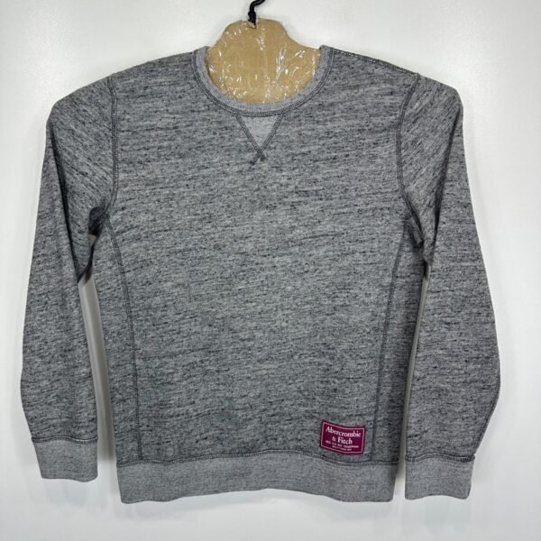 Abercrombie & Fitch Sweatshirt Men's Small Grey Pullover Crew Neck Melange Jumper