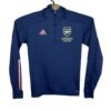 Adidas Arsenal Hoodie Men's Small Blue Sweatshirt Quarter Zip Training Top 20/21
