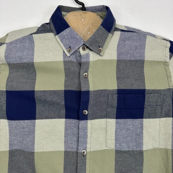 Armor Lux Juz Flannel Shirt Men's Medium Heritage Straight Check Long Sleeve
