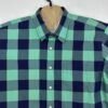 UNTUCKit Men's Shirt Large Blue Green Buffalo Check Long Sleeve Button Up Regular