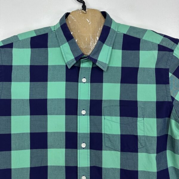 UNTUCKit Men's Shirt Large Blue Green Buffalo Check Long Sleeve Button Up Regular