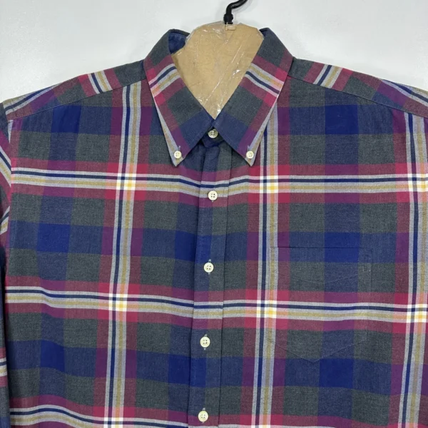Gant Heather Twill Shirt Men's XL Plaid Long Sleeve Button Down Regular Fit Y2K