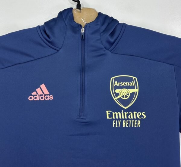 Adidas Arsenal Hoodie Men's Small Blue Sweatshirt Quarter Zip Training Top 20/21