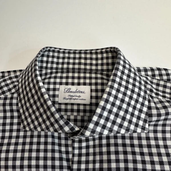 Stenstroms Shirt Men's 16.5 42 Gingham Check Fitted Body Long Sleeve Twofold