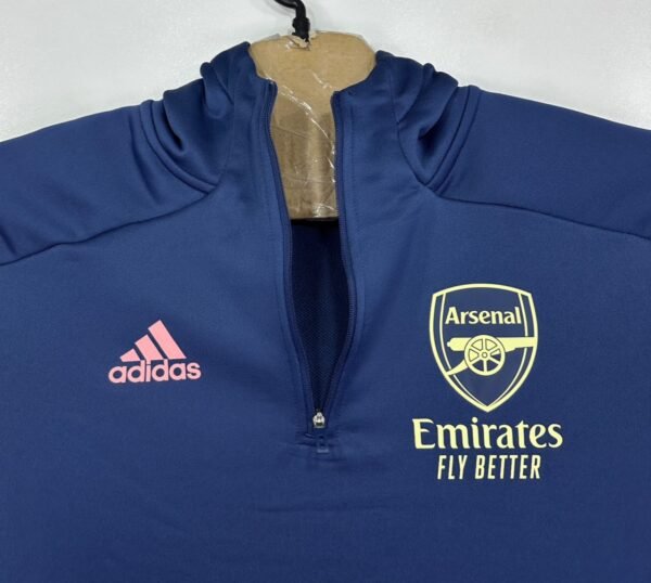 Adidas Arsenal Hoodie Men's Small Blue Sweatshirt Quarter Zip Training Top 20/21