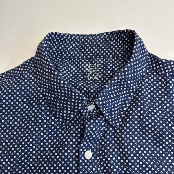 J. Crew Men's Shirt Large Long Sleeve Light Weight Chambray Polka Dot Button Up