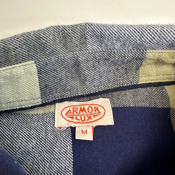 Armor Lux Juz Flannel Shirt Men's Medium Heritage Straight Check Long Sleeve