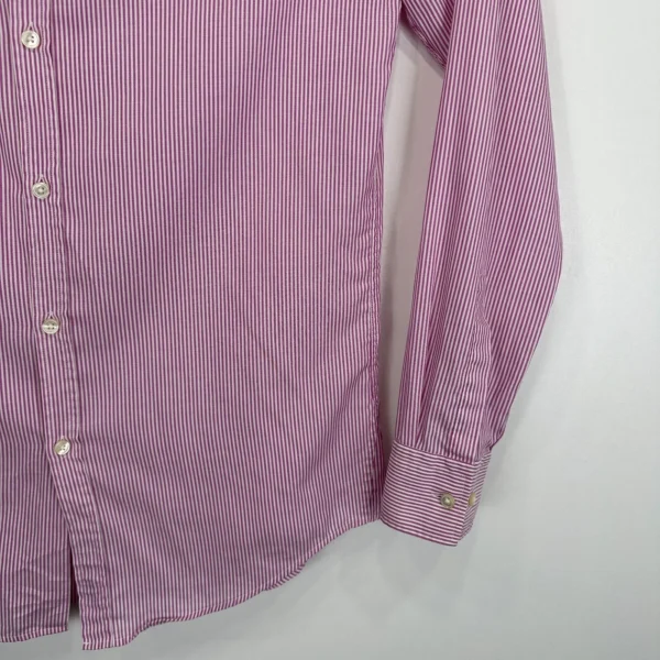 Hugo Boss Formal Dress Shirt Men's 41 16 Pink Striped Long Sleeve Slim Button Up