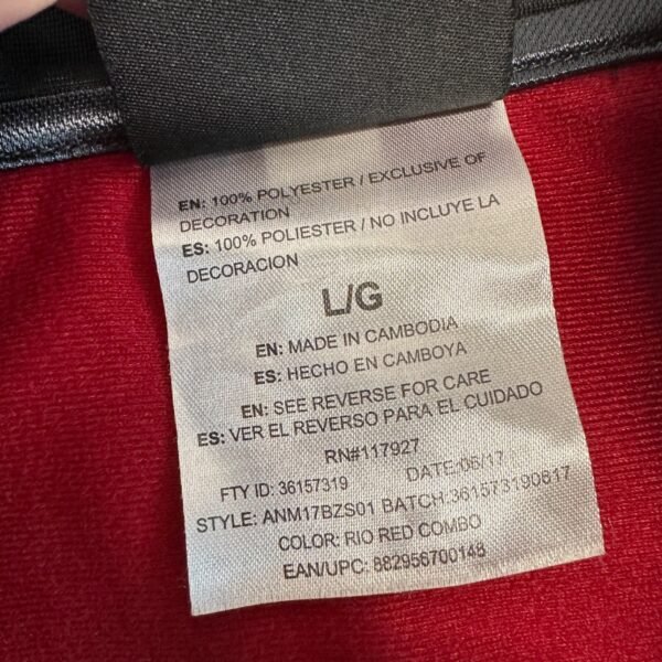 AND1 Track Jacket Men's Large Red Full Zip Basketball Training Top Activewear Y2K