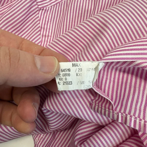 Hugo Boss Formal Dress Shirt Men's 41 16 Pink Striped Long Sleeve Slim Button Up