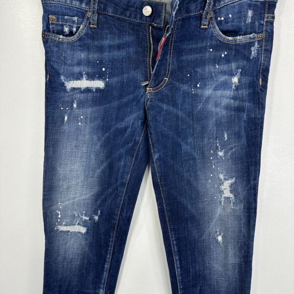 Dsquared2 Distressed Jeans Women's W32 L30 Tag 44 Ankle Zip Paint Splatter Slim