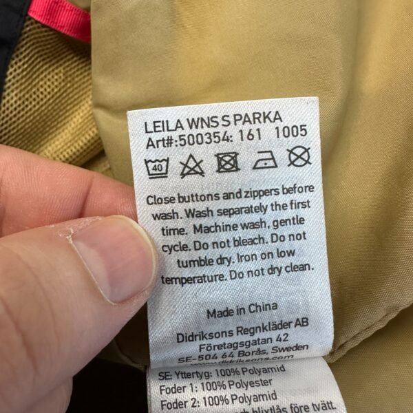 Didriksons Leila Parka Jacket Women's Size 38 Black