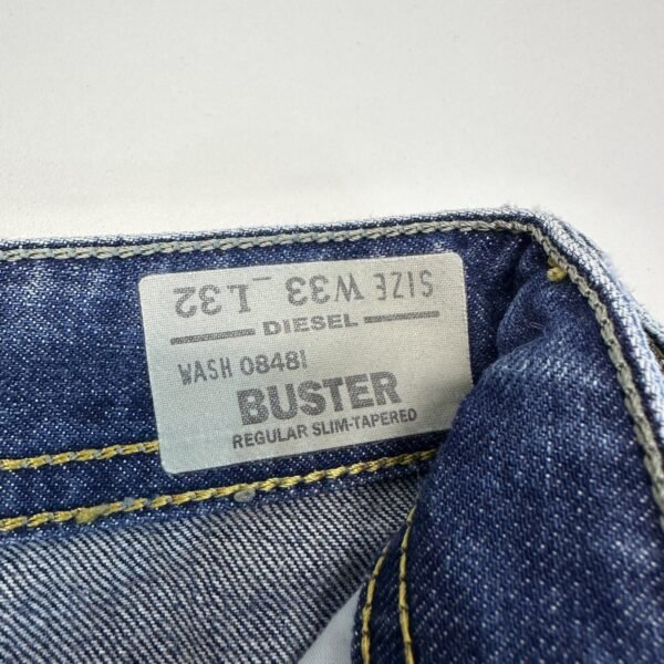 Diesel Buster Distressed Jeans Men's W33 L32 Blue Regular Slim Tapered Button