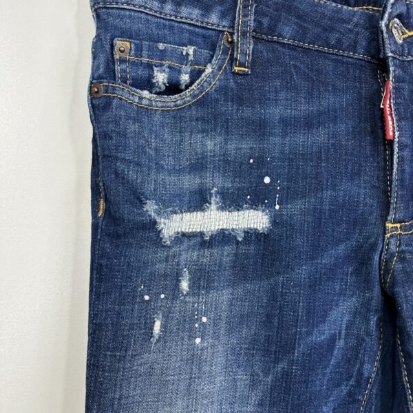 Dsquared2 Distressed Jeans Women's W32 L30 Tag 44 Ankle Zip Paint Splatter Slim
