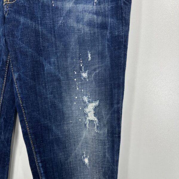 Dsquared2 Distressed Jeans Women's W32 L30 Tag 44 Ankle Zip Paint Splatter Slim