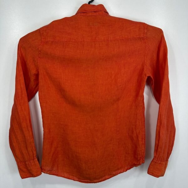 s-l1600-2 Stenstroms Linen Shirt Men's Small Orange Long Sleeve Slimline