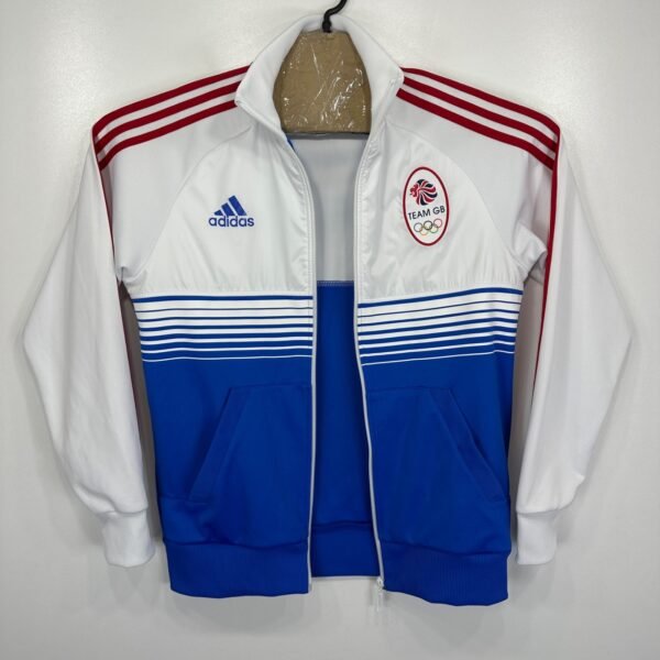 Adidas 2012 Olympics Team Great Britain Track Jacket Men's Medium White Blue