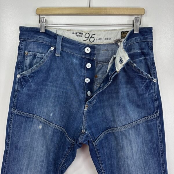 G-Star 96 Elwood Heritage Embro Narrow Men's W34 L34 Blue Denim Regular Straight